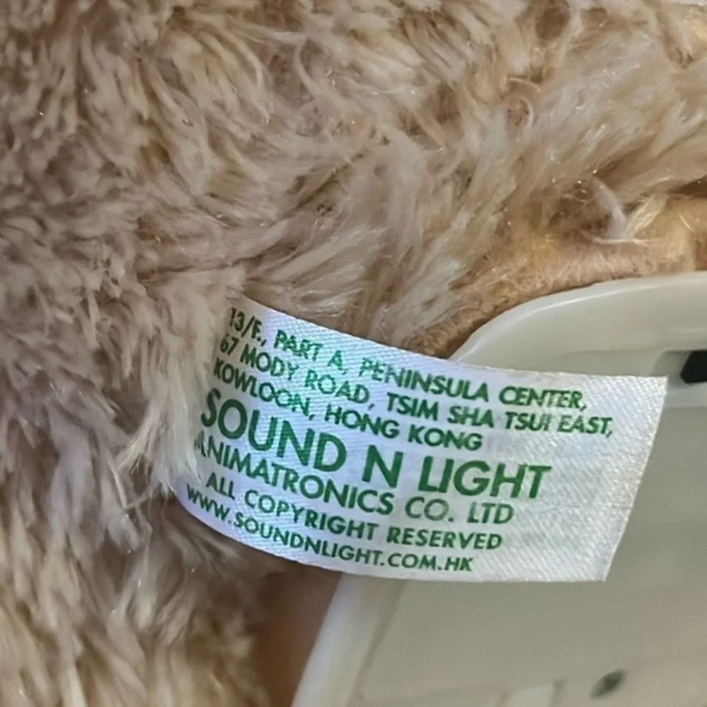 Sound N Light Animatronics Halloween Devil Dog Plush Cape Horns Tan Puppy